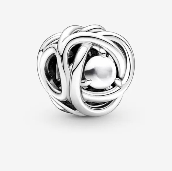 Pandora Jewelry - Pandora June White Mother of Pearl Eternity Circle Charm
